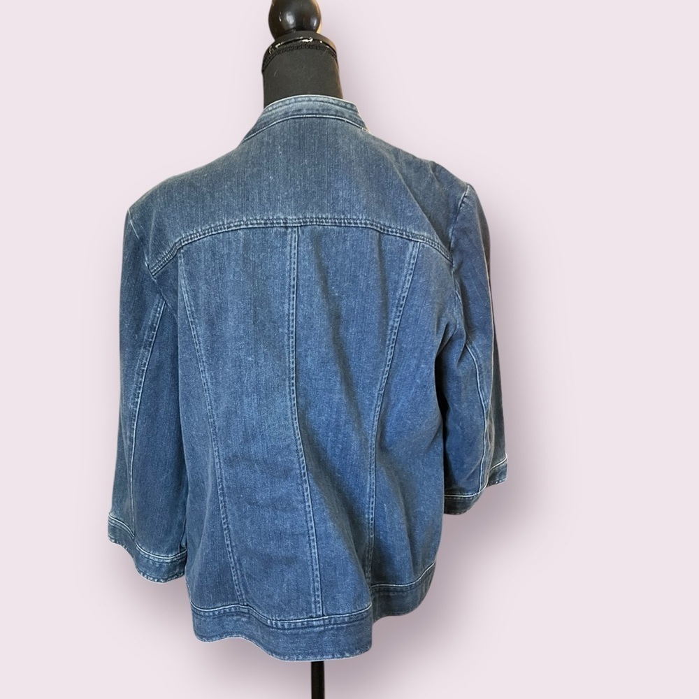 Chico’s Ruffle Trim Jean Jacket - Picture 4 of 7